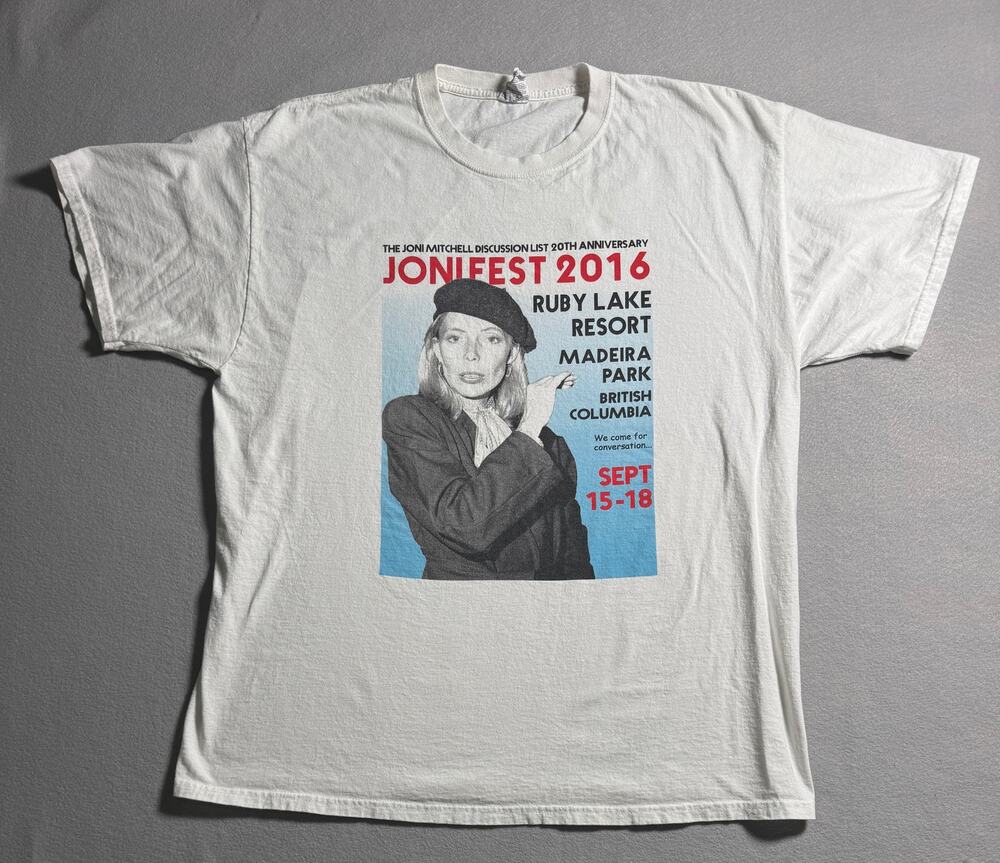 Joni Mitchell Discussion List JONIFEST 2016 20th Anniversary Event T-shirt XL